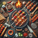 Barbecues, grills, and skewers